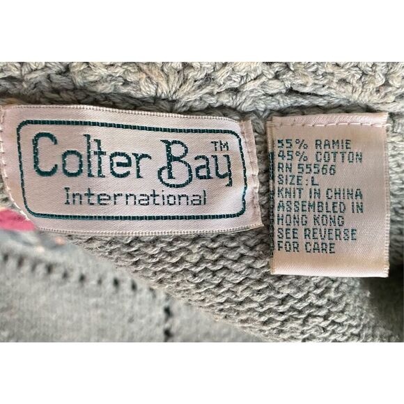 Colter Bay International Vintage Sweater Sz. L Hand Loomed Floral Grandma - Picture 10 of 16